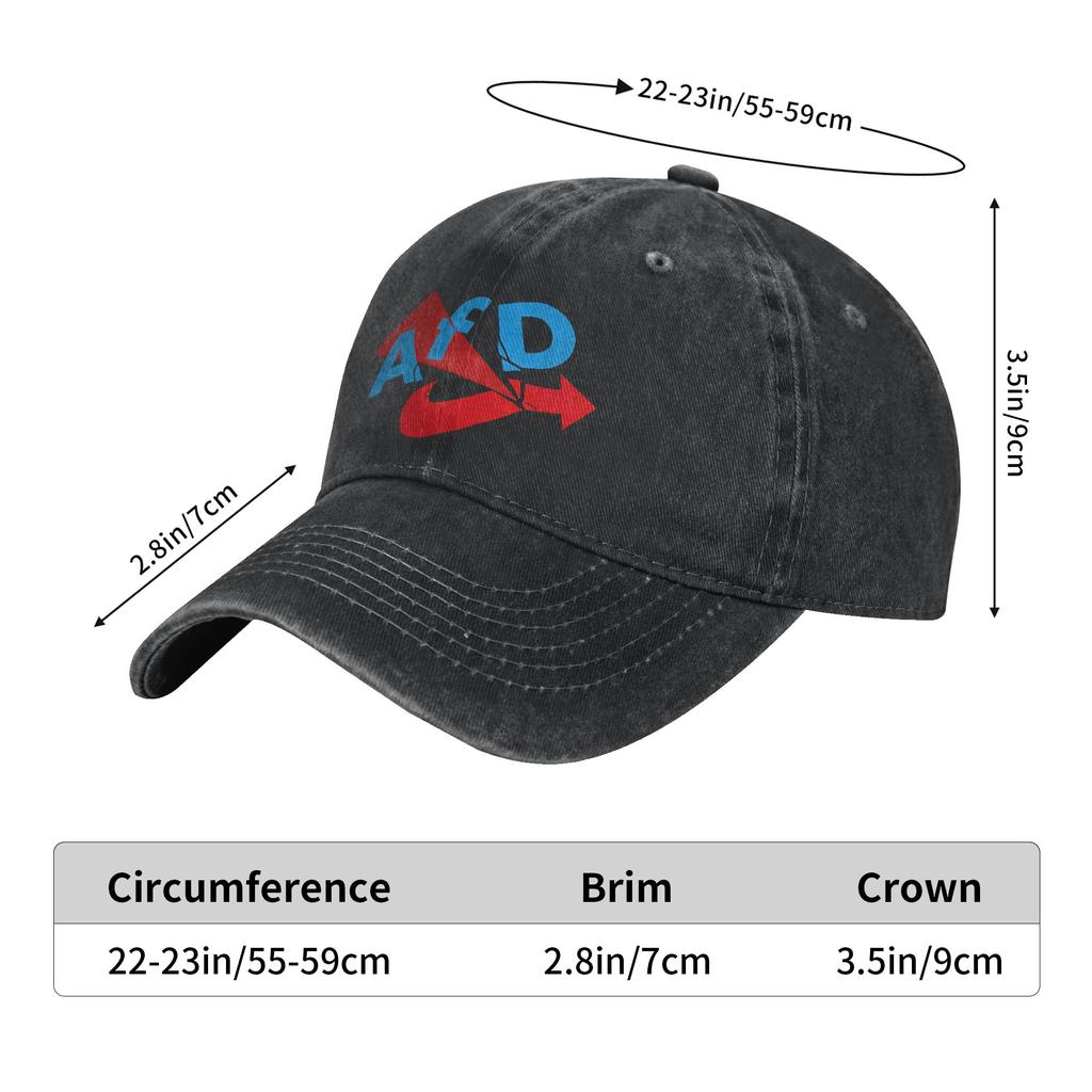 Alternative Afd Germany Casual Baseball Cap For Unisex-Teens AFD German Logo Hiking Fishing Hip Hop Hats Sunscreen Baseball Caps