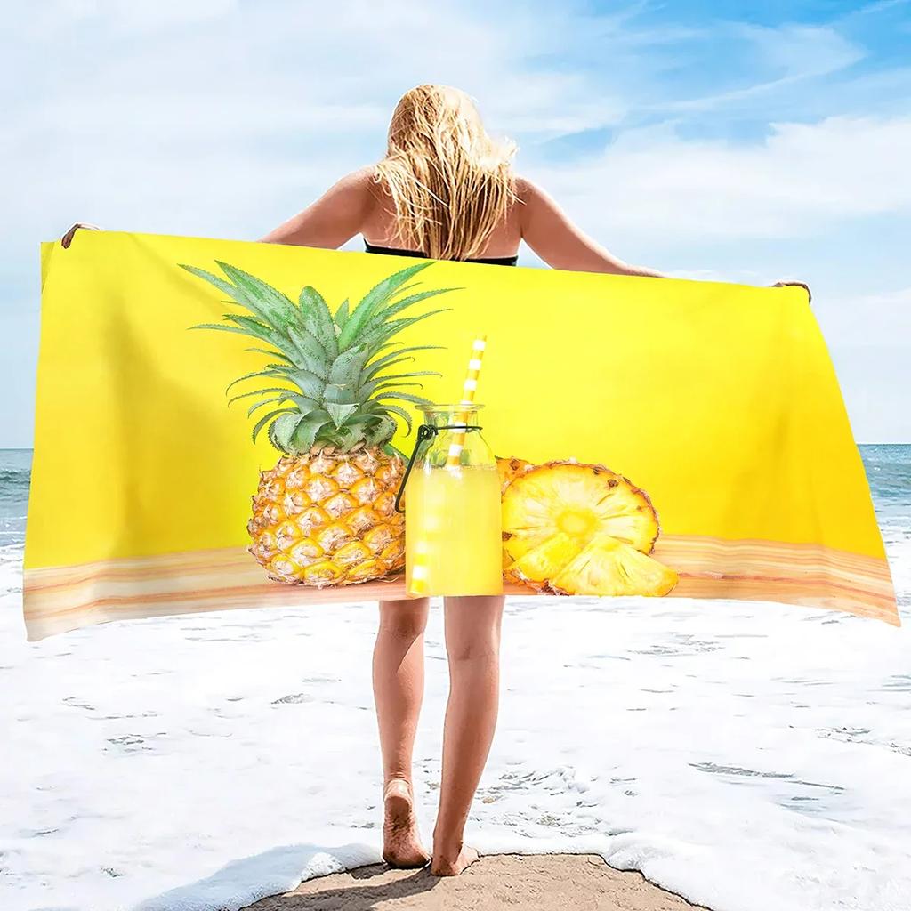 Pineapple Beach Towel ,Lightweight Microfiber Absorbent Quick Dry Sand Free Blanket Towels,Soft Pool Travel Bath Swim Towels