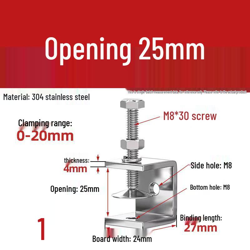 304 Stainless Steel Hand-Tightened U-Type/C-Type Pipe Clamp Fixture