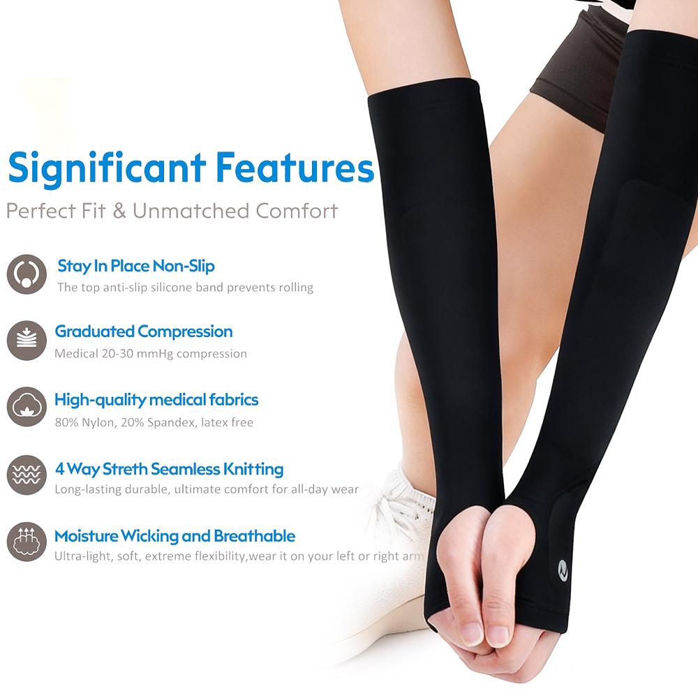 1Pair Volleyball Arm Guards Arm Sleeves, Passing Forearm Sleeves With Protection Pads And Thumb Hole For Kids Youth Women Men