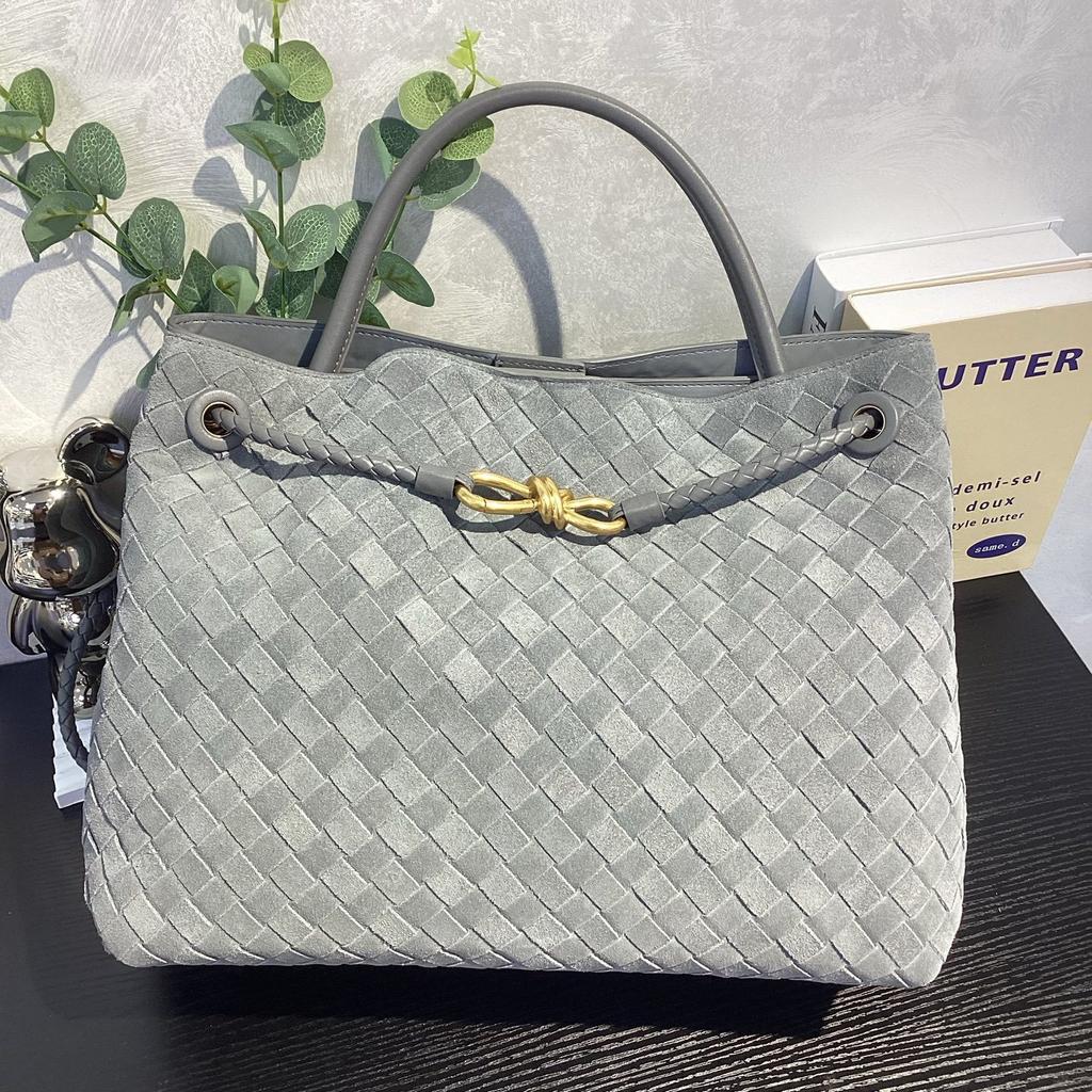 2025 New Style Genuine Leather Womens Handbag Retro Stitched Leather Handmade Tote Single Shoulder Bag Cross-Border Bulk