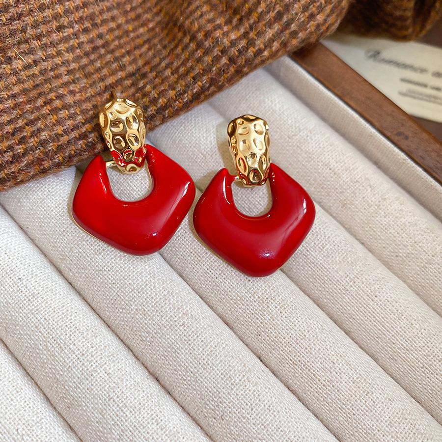 Silver Needle Monet Garden Drip Earrings French Court Style Exquisite Stud Earrings Design Sense Niche Light Luxury Earrings