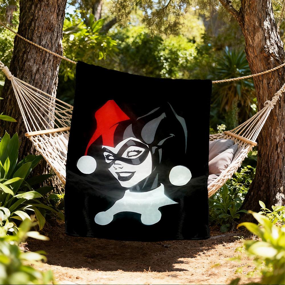 1pc Harley Quinn Outdoor Blanket - Throw Blanket, Soft , Flannel Blankets, Living Room, Travel, Camping c1209068