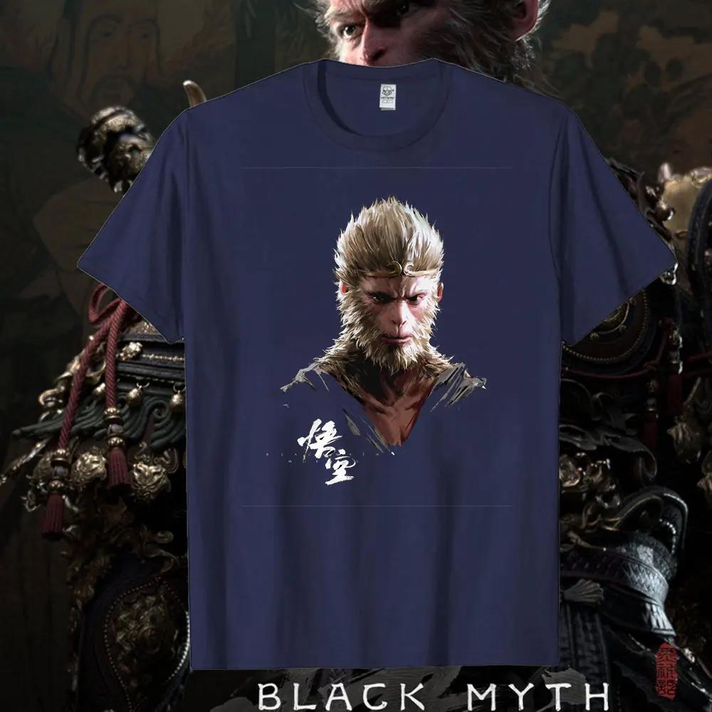 Black Myth Wukong Retro 90's Men's T-shirt Black Myth Wukong Games Unisex Summer Short Sleeve Cotton T-shirt Tops
