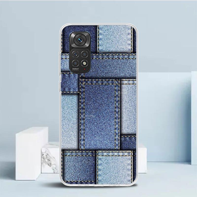 Jeans Cowboy Denim Printed Phone Case For Xiaomi Redmi Note 15 14 14S 13 12S 12 Pro Plus 11S 11 11T 11E 10S 10 + Soft TPU Back C