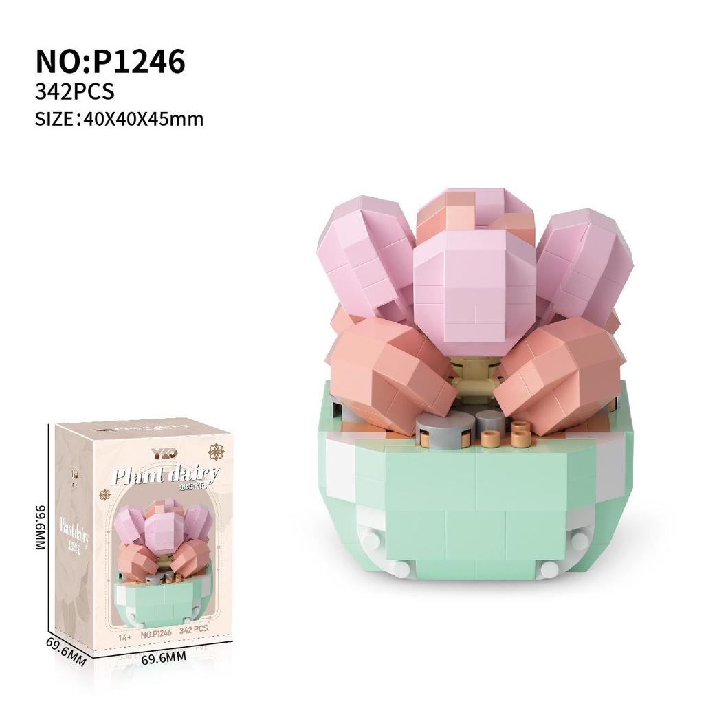 Flower Building Blocks Compatible with Lego: Potted Plant Simulation, Sunflower Bouquet, Creative Girl's Assembly Toy