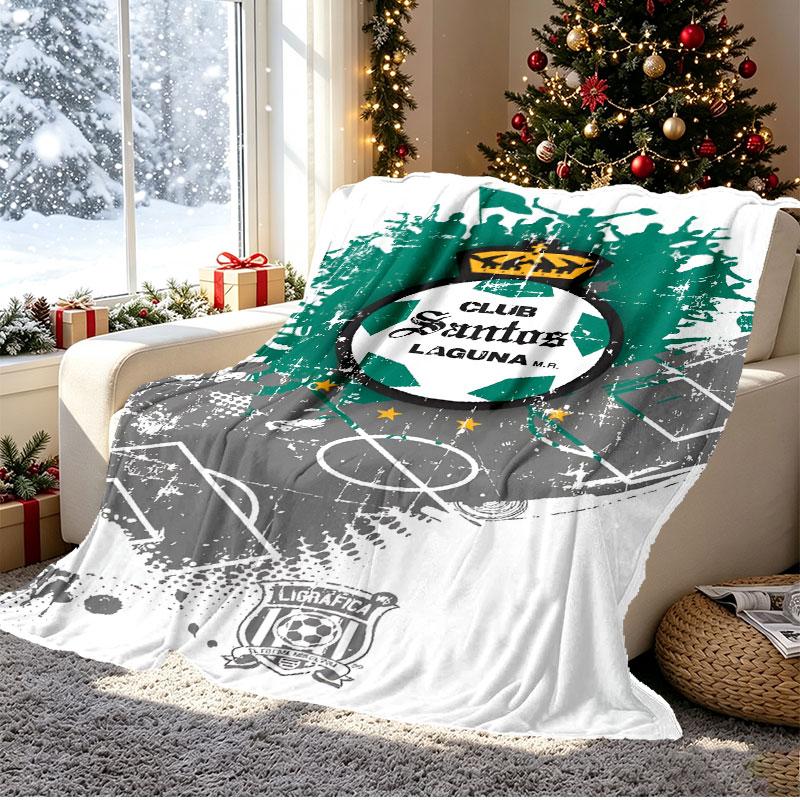 Club Santos Laguna Pattern Blanket for Home Decoration, Bed, Sofa, Car Travel, Camping, Suitable for All Seasons, Birthday Christmas Gift