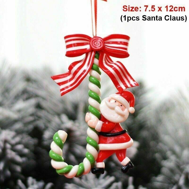 

3 шт., новогодние подвесные украшения в виде леденца с Санта-Клаусом, снеговиком, Рождественская елка, декор для праздничной вечеринки, рождественская елка 1PCS-Santa Claus