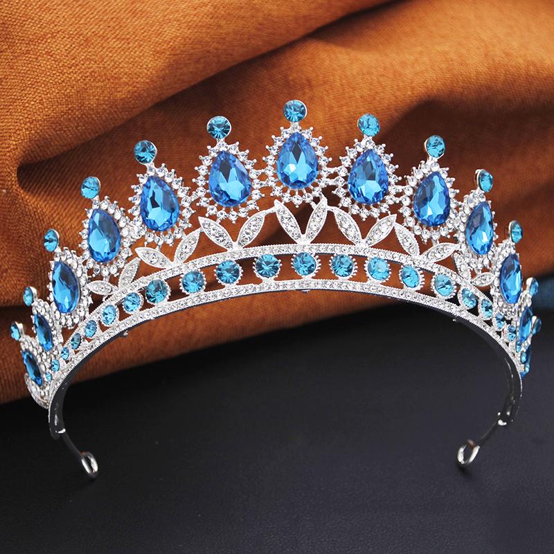Princess Tiara Crown Headband for Women Elegant Queen Bridal Bride Headwear Hair Jewelry Gift for Wedding Dress Accessories