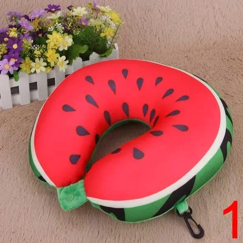 Travel Portable Fruit U-shaped Pillow Cushion Nanoparticle Neck Pillow Office Cervical Pillow Fruit Pattern Travel Pillow