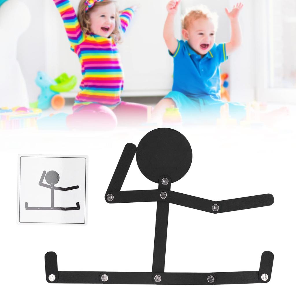 Stick Figure Toy, Exercise and Coordination, Burr-Free Black Basswood, Educational Puzzle Toy, Plush Toy for Kids, Boys and Girls, Cute Plush Toy