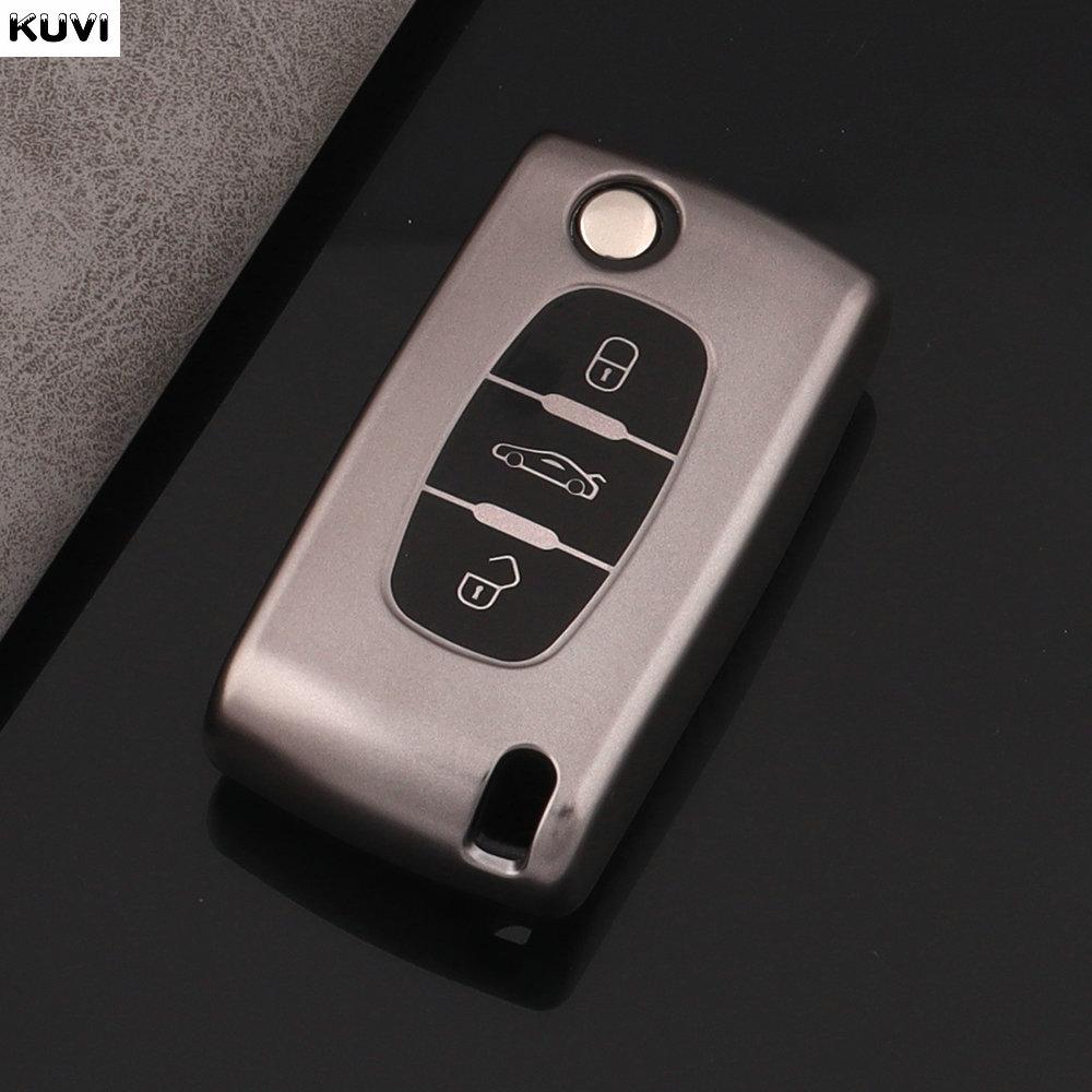 

Tpu Car Flip Key Case Cover Shell Fob For Peugeot 107 207 307 308 407 607 3008 5008 For Citroen Xsara Picasso C2 C3 C4 C5 C6 C8