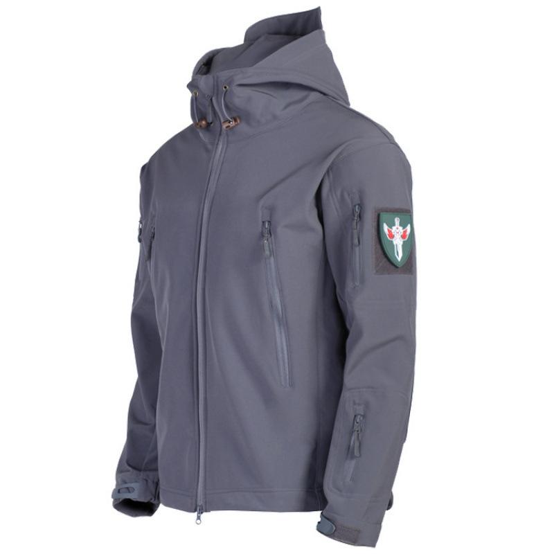 Winter Herbst Taktische Elastische Männer Fleece Jacken Wasserdichte Anzug Angeln Warme Wandern Camping Trainingsanzüge Set Kapuze Mantel Thermische