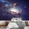 3D Purple Space Nebula Removable Mural Large Cosmic Planet Wallpaper for Bedroom Living Room Wall Mural