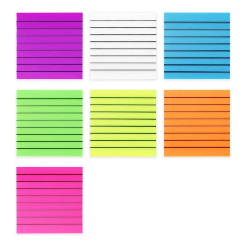 1500Pieces Colored Note Paper 3x3Inch Adhesive PET Note Paper Lined Small Notepads Reminder on Fridge Notebook Calender 1