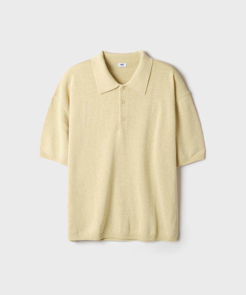 Seupao [100% Cotton] Collared Neck Short Sleeve Knit_Spkwg37M91