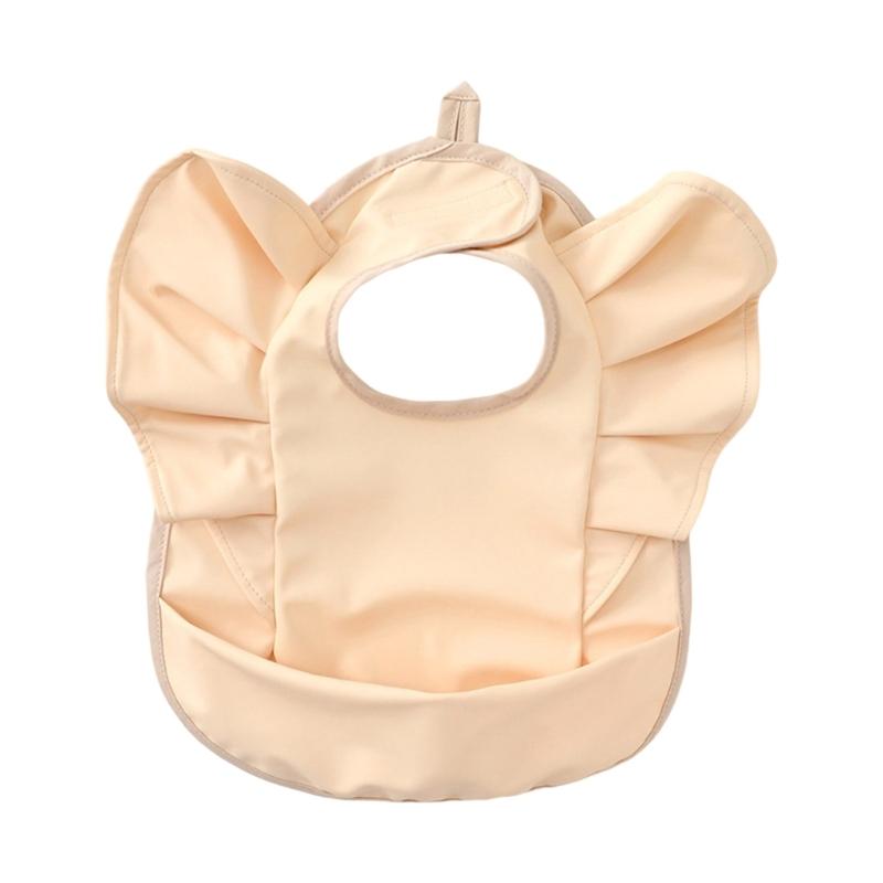 Cute Flying Sleeve Shaped Feeding Bib with Water Proofing Layer, Adjustable Saliva Towel for Baby 6-36 Months