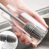 Long Handle Bottle Cleaning Tool Heat-Resistant Glass Cup Cleaner Silicone Bottle Brush  Travel