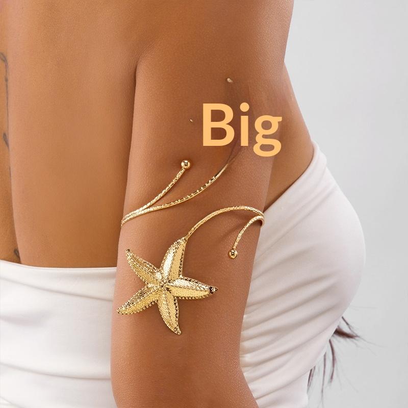 Vacation Style Seashell Starfish Open Arm Bracelet Bohemia Personality Adjustable Women'S Armband