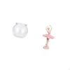 Transparent Small Fish Tank Ornament Vase Table Home Decor with Ballerina Figurine Resin Girl