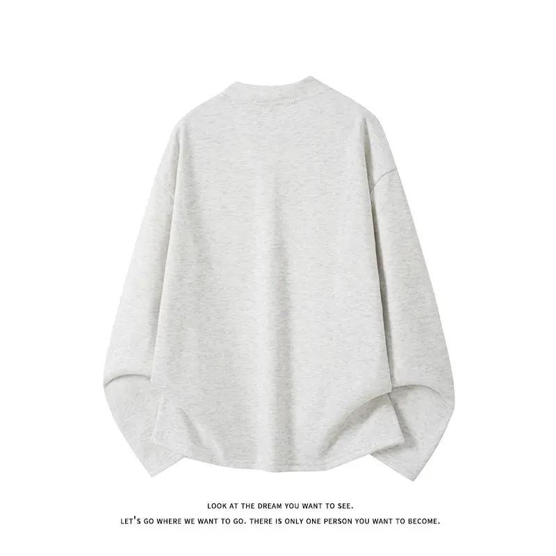 2026 Frühling Herbst Herren Lockere Hoodies Herren Schwergewicht Übergroßes T-Shirt Mann Streetwear Mode Sweatshirt Männlich Fleece Pullover