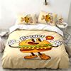 Burger Pommes 3-delige set Perfect voor gebruik in de slaapkamer Comfortabele beddengoedset bevat een dekbedovertrek en twee kussenslopen Ideaal verjaardags- of kerstcadeau