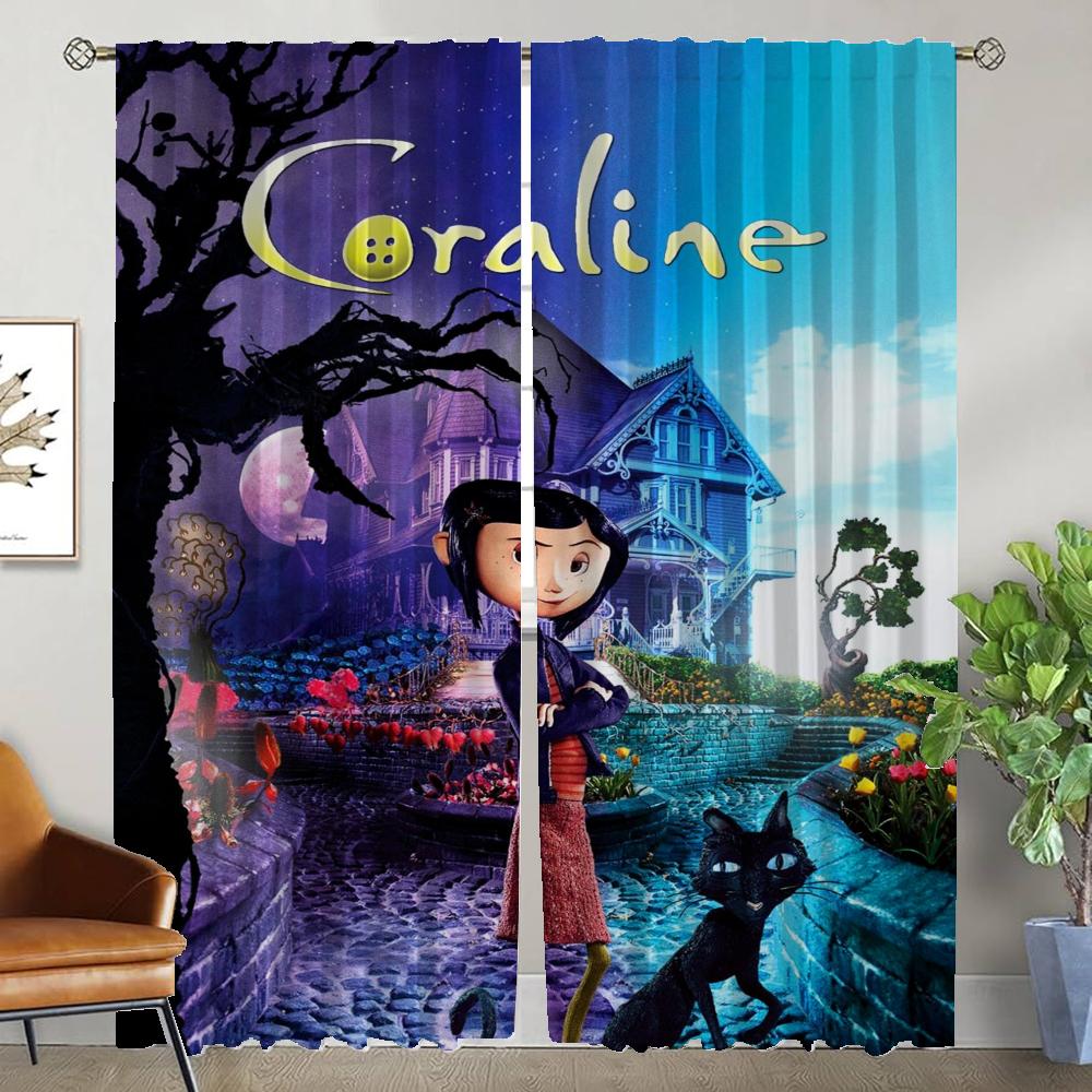 

Элегантные шторы для гостиной Coralines Partition Blackout Curtain Home Interior Curtains 2 Pieces Shades Kitchen Camera W50xH70cmx2pcs-CL