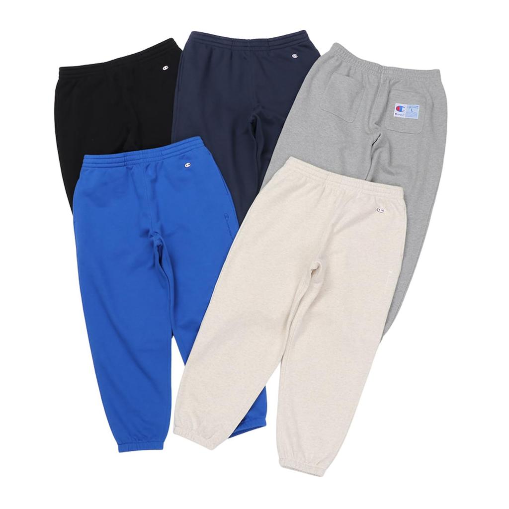 Champion Action Style Fleece Sweatpants with Oxford Men's One-Point Logo, Gray, C3-Z202