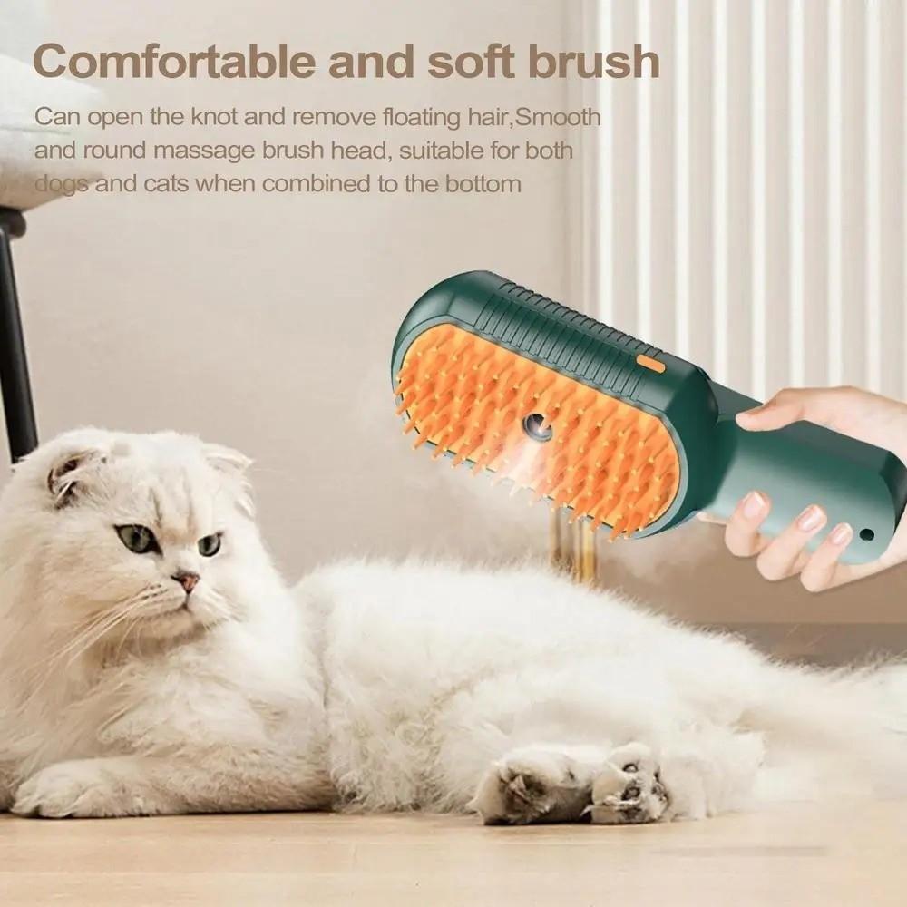 USB Charging Pet Cleaning Spray Comb Steam Spray Function Cat Massage Comb  Cats & Dog