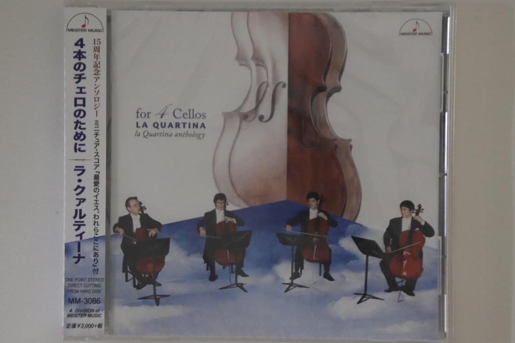 CD LA QUARTINA, RYOICHI FUJIMORI & OTH - For four cellos-La Quartina Antholo MM3086PROMO MEISTER MUSIC 2016 Japan Obi Classical Used