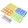 Drawing Stencil Kit Children Number Letter Shape Drawing Template Ruler Pen White Paper Set