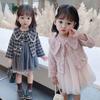 "2024 Podzimní Dívčí Princeznovský Dvoudílný Outfit pro Miminko": Stylová vesta a gázová sukně"