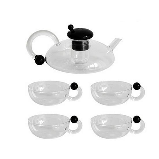 Chinese Fortune Mouse Teapot: Thick Glass Mouse-Tail Pot with Filter and Separator for Brewing Tea