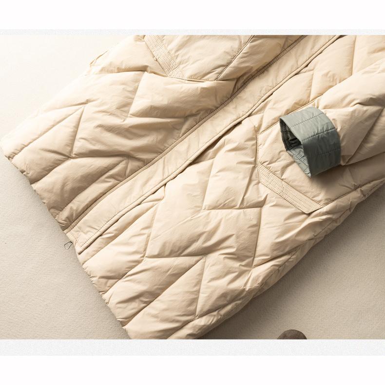 Loose Warm Fashion Jacket Women's Winter Knitted Wool Hooded Down Jacket