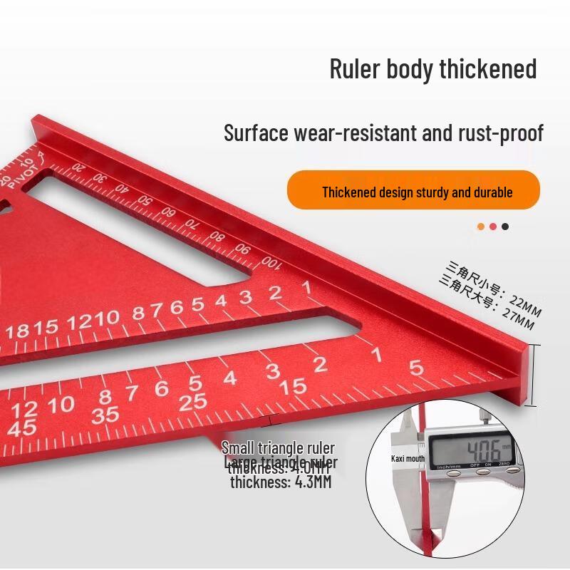 Yuqunhui High-Precision Aluminum Alloy Woodworking Triangle Ruler