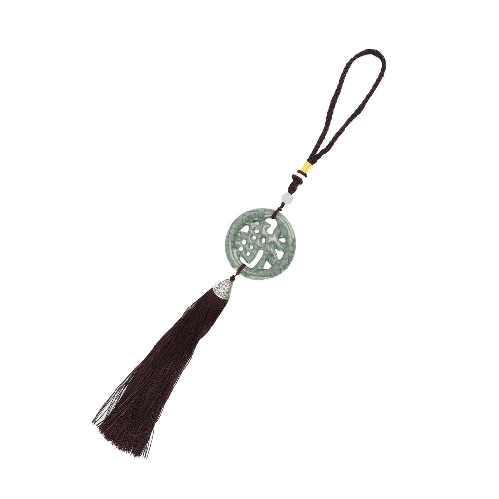 Round Keychain Porcelain Beads DIY Attractive Decorative Practical Cute Style Hanging Tassel