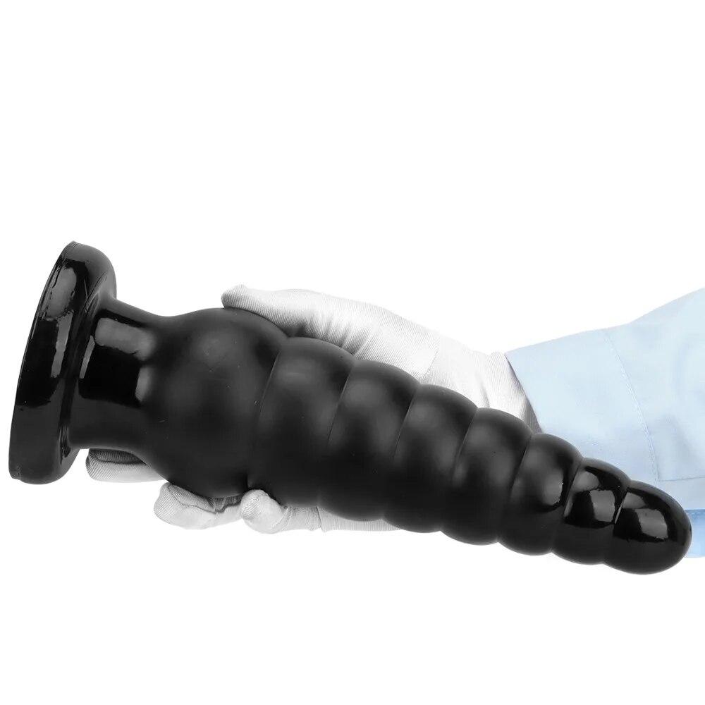 Black Extra Large Anal Plug with Suction Cup Fisting Toy Anal Expander Adult Sex Toy Big Dick PVC Dildo