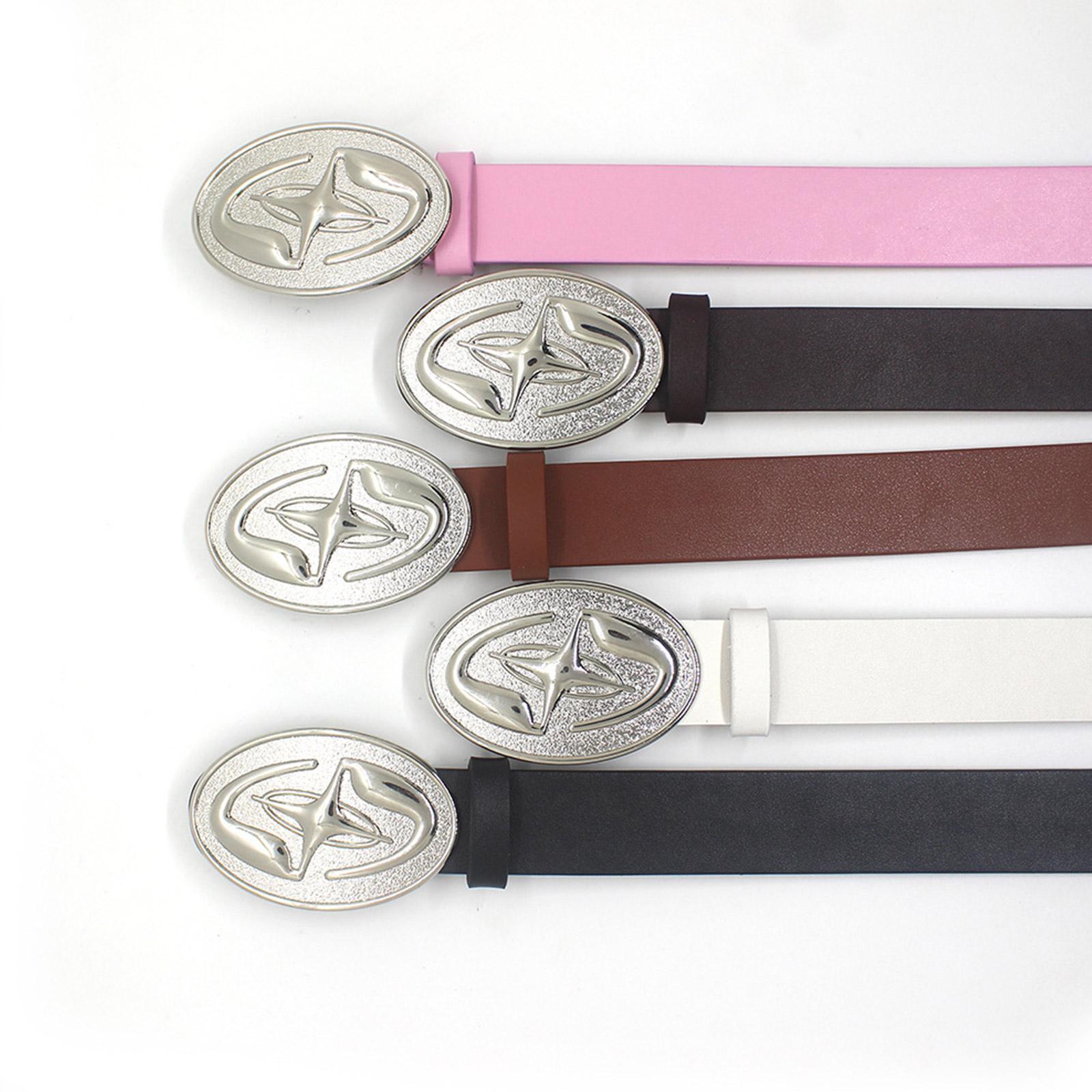

Поясной ремень для взрослых с металлической пряжкой в ​​виде звезды, легкие роскошные индивидуальные поясные ремни для женщин, брюки, пальто, платье, нескользящее чёрный