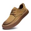 2025 New Men's Leather Shoes Summer Breathable Soft Sole Punched Hollow Round Head Leather Casual Shoes Trendy Loafers