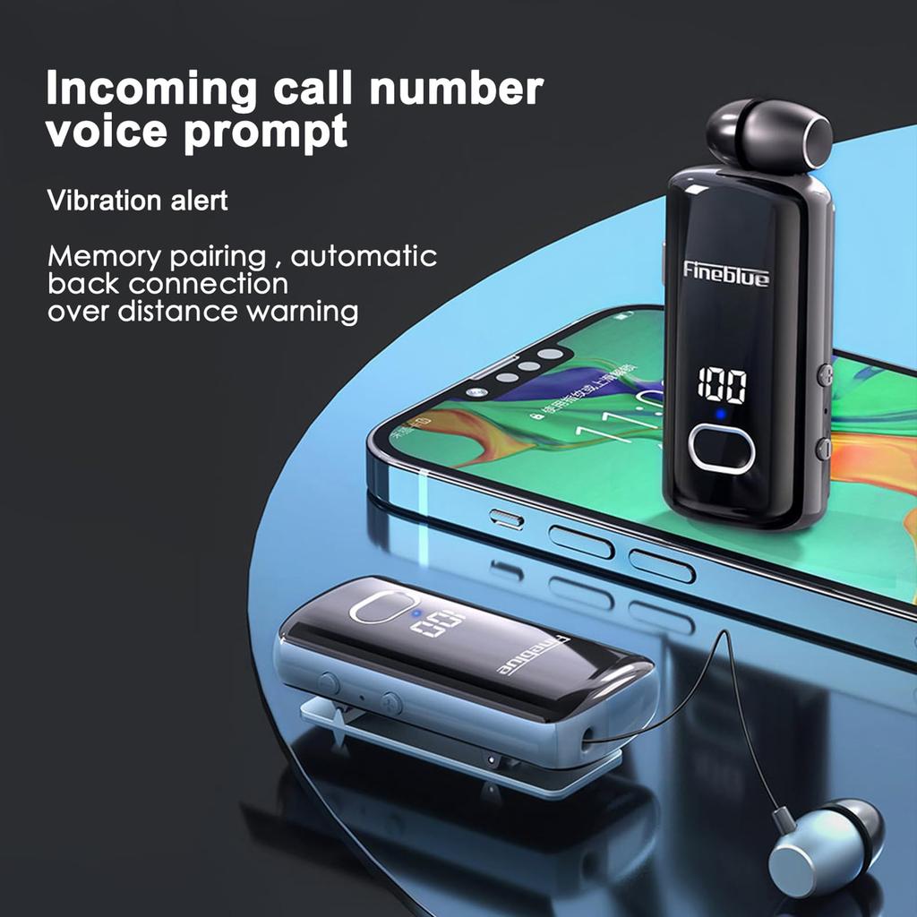 Docooler Stereo Digital Fast Portable Single Headset Business Perfect for and Business Clip-on Headphones, Display, Charging, Headphones, In-Ear