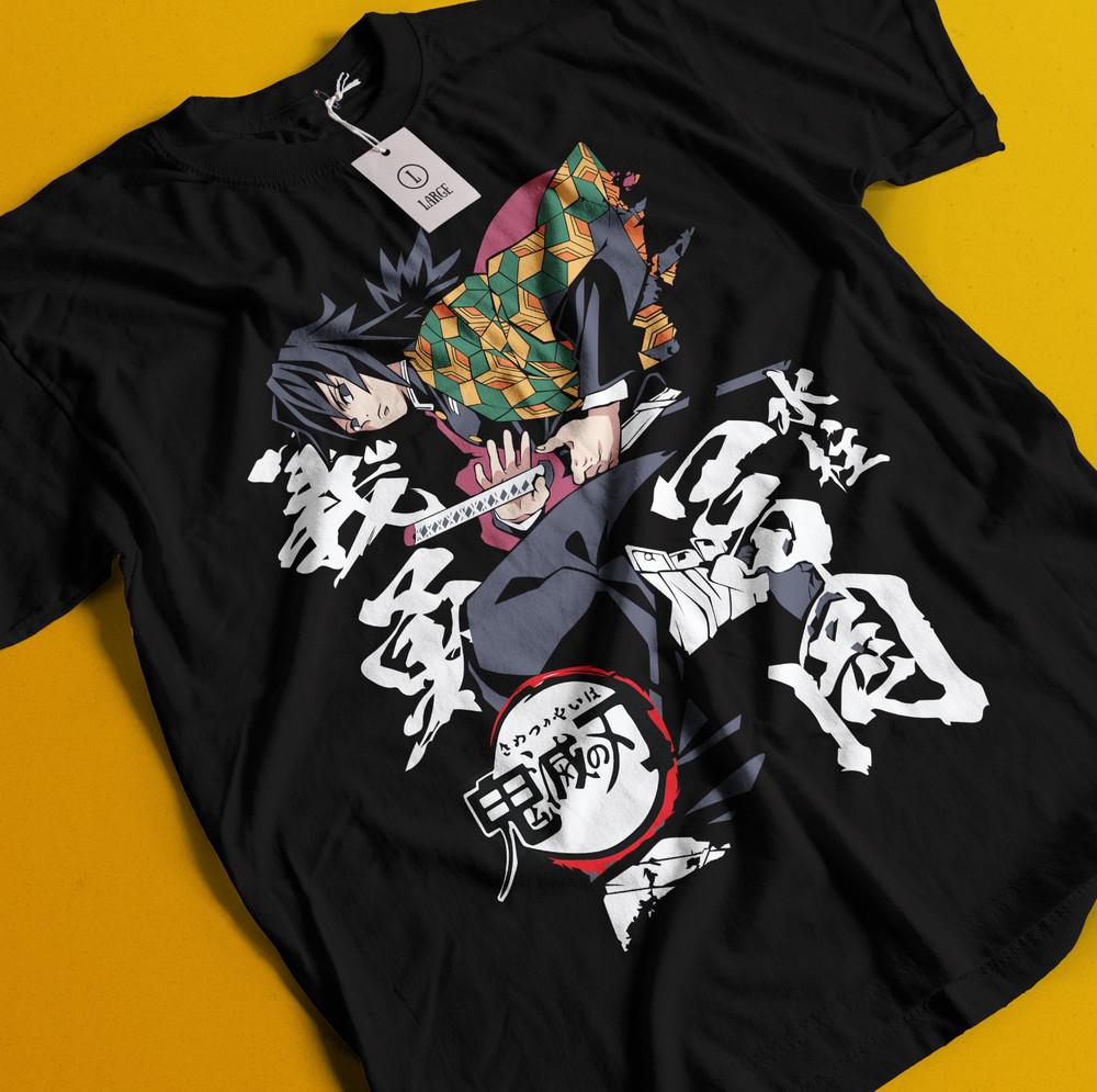 

Demon Slayer Shirt Tomioka Giyu Tshirt Tanjiro T-Shirt Muzan Doma Kokushibo Tee 4XL