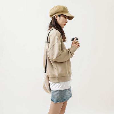 Sweatshirts Women's Khaki Crew Neck Moderate Regular AWT21305-MS