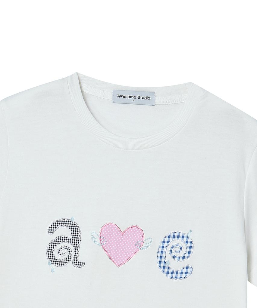 AWESOME STUDIO Kitsch Patchwork T-Shirt White