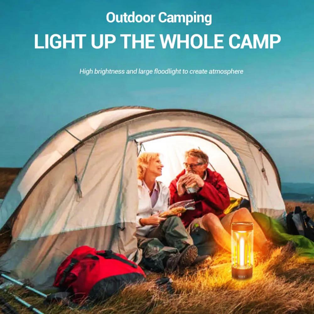 USB Rechargeable Camping Lantern Portable Lanterns Outdoor Emergency Light Hanging Tent Light Powerful Magnet Work Lamp