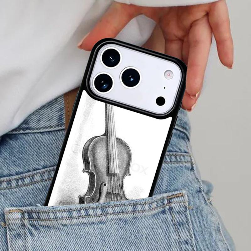 Musical Notes Violin Classical Phone Case for iPhone 17ProMax 12 13 14 15 16e 17 Pro Max Plus Air Cover