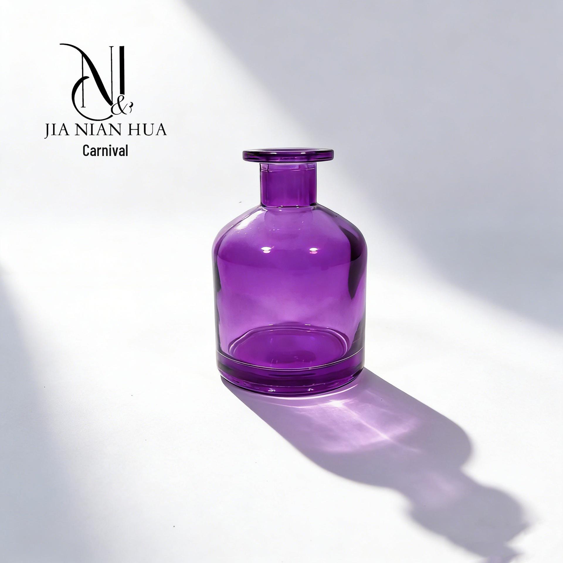 Translucent Purple Large-Bellied Glass Aromatherapy Bottle for Home Decor