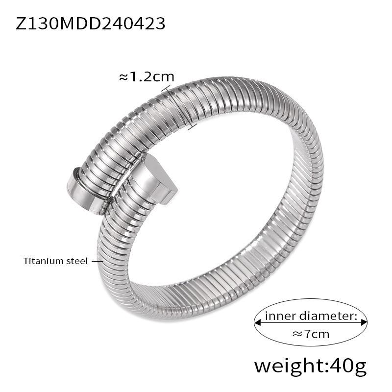 Эластичный браслет-цепочка «Гусиное горло» из титановой стали с открытым браслетом в виде головы змеи и хвоста змеи, универсальный модный покрытый 18-каратным золотом инкрустированный цирконием ювелирный