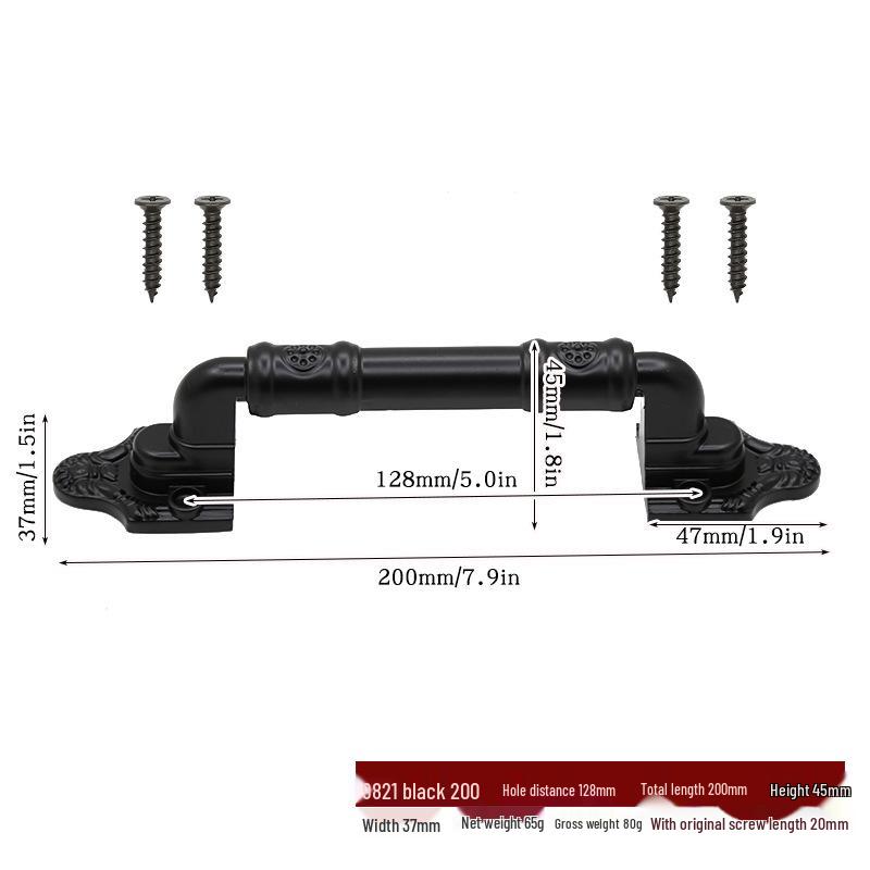 Heavy Duty Black Metal Barn Door Handle for Sliding & Wooden Doors