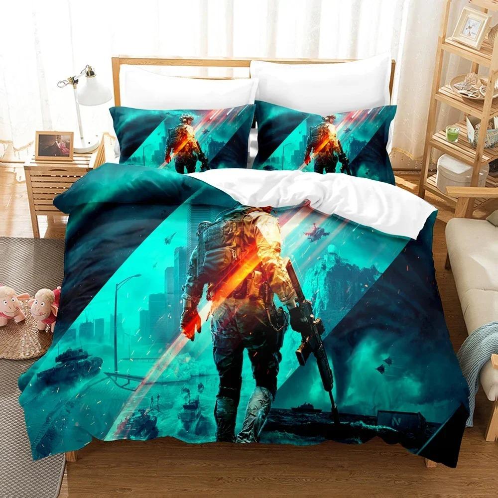 Comforter 3D Printed Battlefield 2042 Bedding Set Double Twin Full Queen King Adult Kids Bedclothes