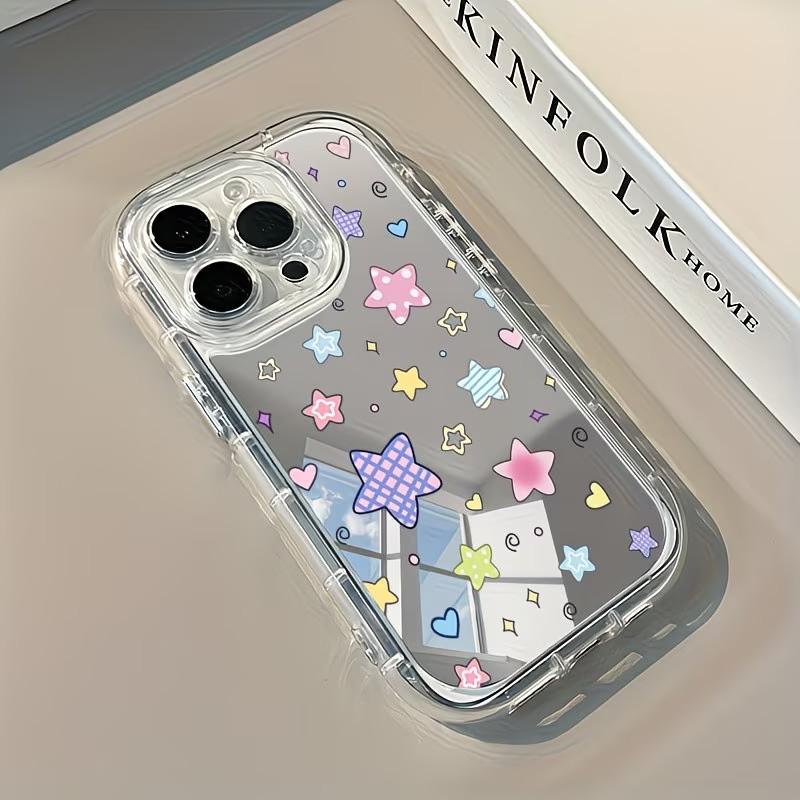 Vielfältige Kleine Sterne Muster Handyhülle Für iPhone 11 12 13 14 15 16 17 Pro Max 7 8 Plus XR XS 16E 17E Neue Spiegel Design Abdeckung